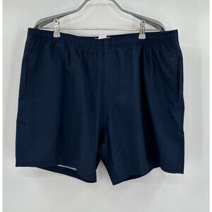 Bermies Men's Gym Shorts Compression Lined Navy Blue/Flamingo M 6" Inseam Active